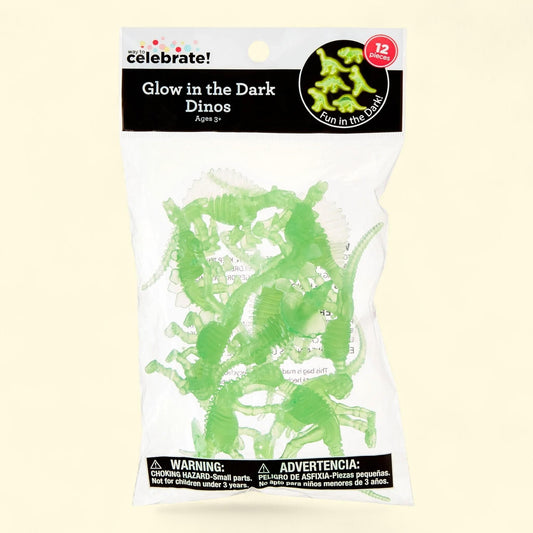 Way To Celebrate Glow-in-the-Dark Dinosaur Skeleton Party Favors, 12 Count