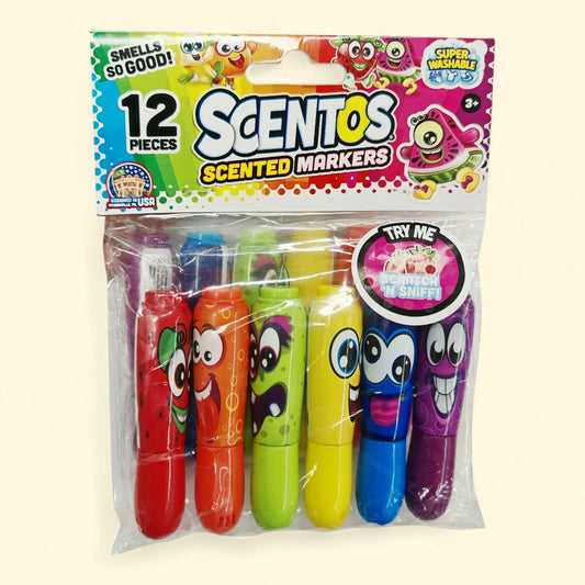 Scentos Mini Markers, 12 pack