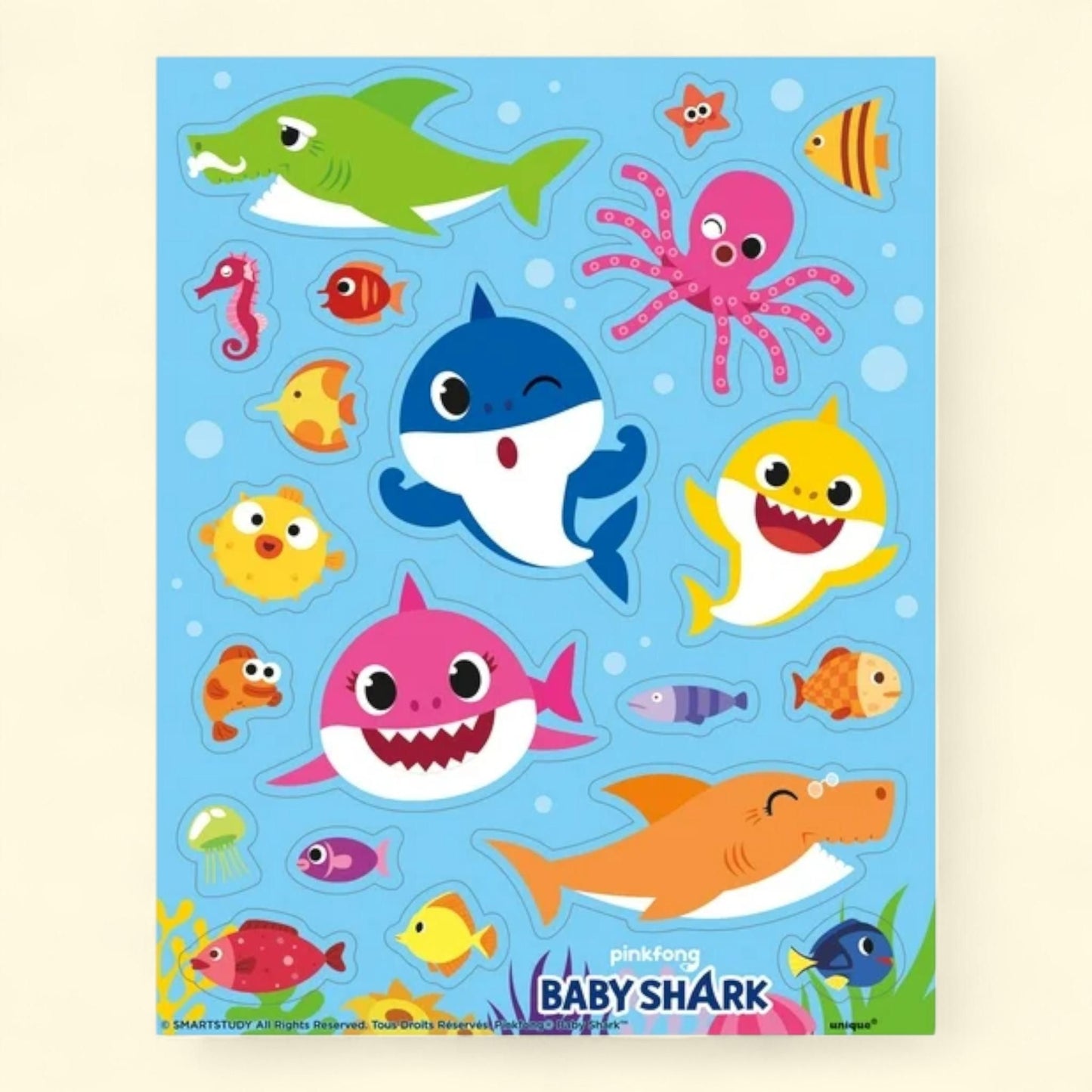 Baby Shark Sticker Sheet, 12ct — authentic US product shipped worldwide by Treatspree