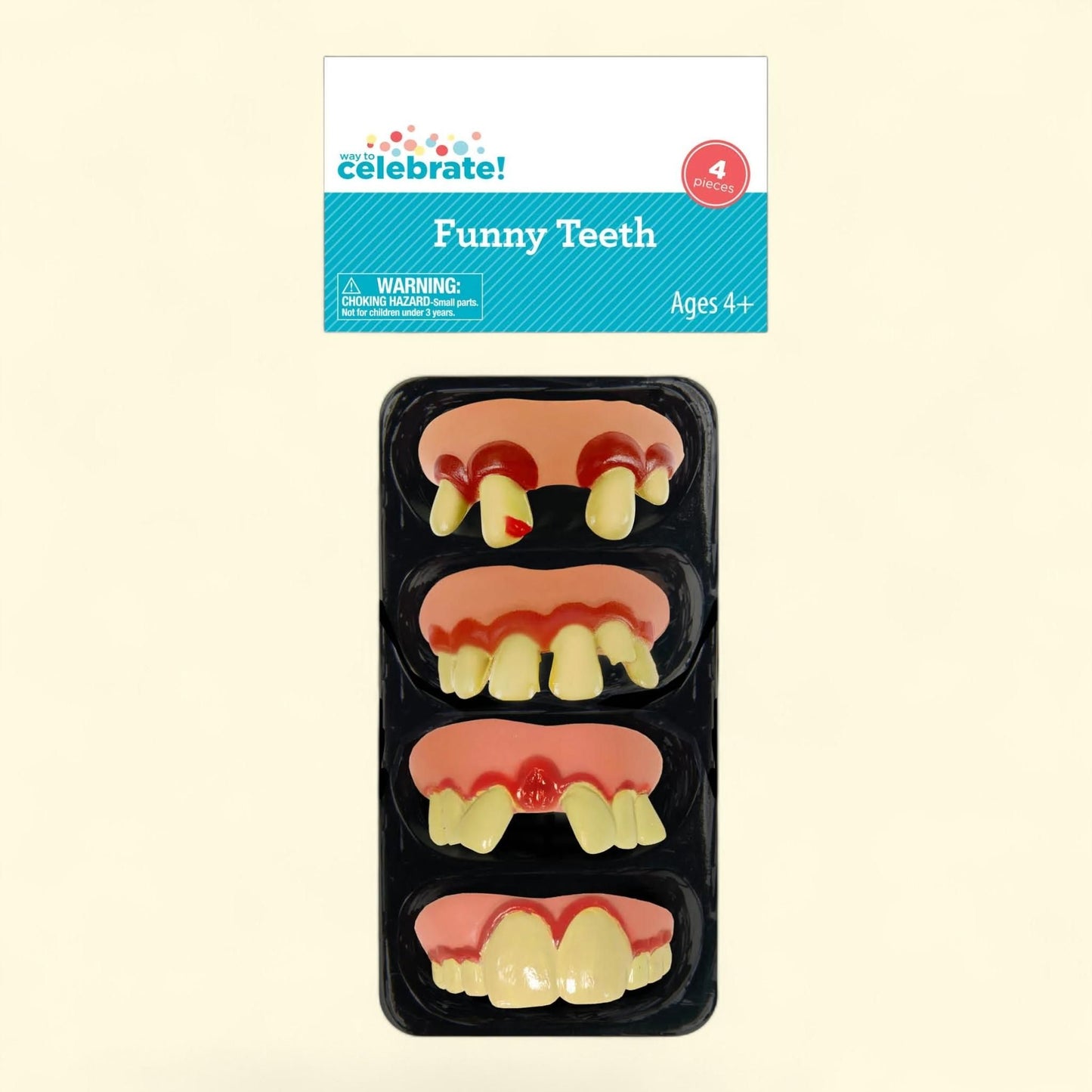 Way To Celebrate Funny Teeth Party Favors, 4 Pieces