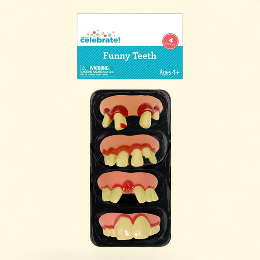 Way To Celebrate Funny Teeth Party Favors, 4 Pieces