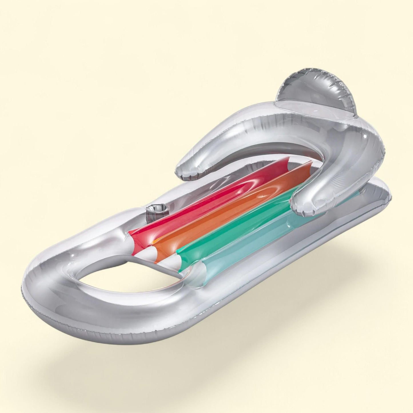 Bluescape Deluxe Lounge Pool Float, Silver, 14 & up