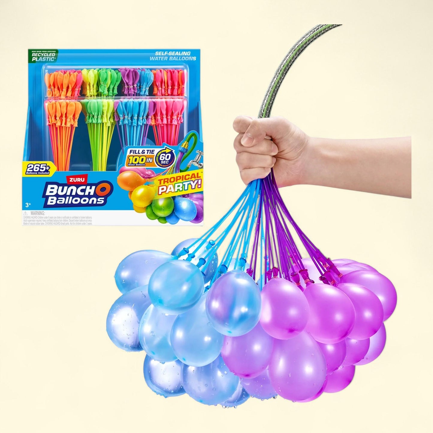 Bunch O Balloons, Tropical Party 265+ Water Balloons, 8 Pack