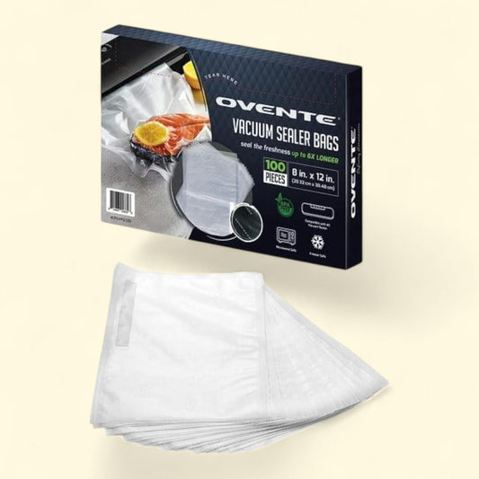 OVENTE Vacuum Sealer Bags, 8" x 12" Size, 100 Pieces