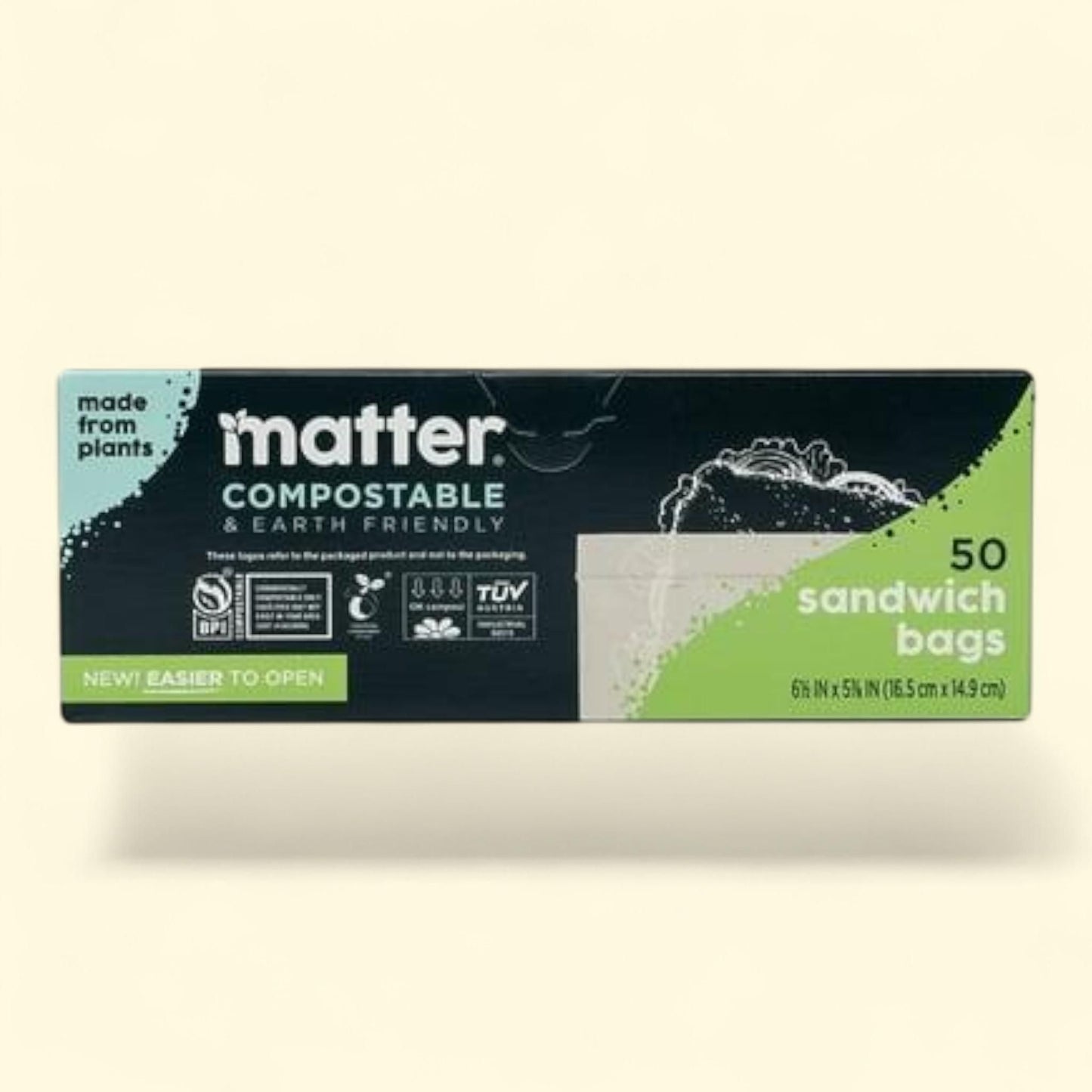 Matter Compostable Sandwich Bags, 50 Count