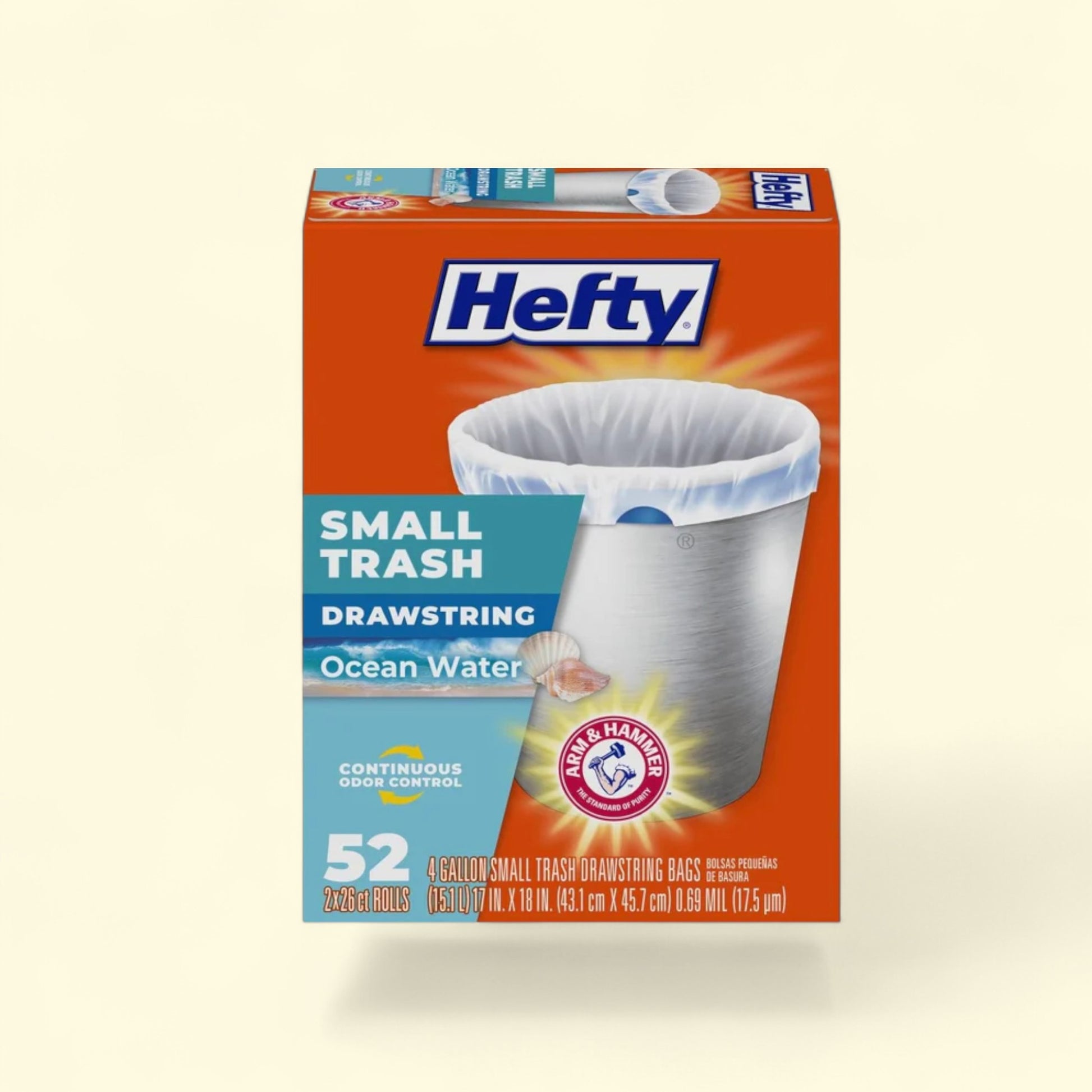 Hefty Small Trash Bags, 4 gallon, 52 Count — authentic US product shipped worldwide by Treatspree