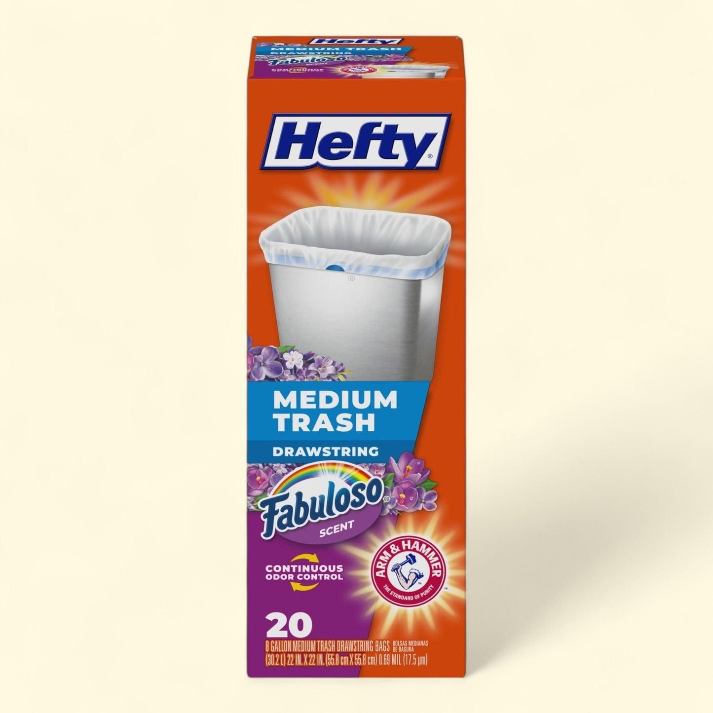 Hefty Trash Bags, Fabuloso Scent, 8 gallon, 20 Count