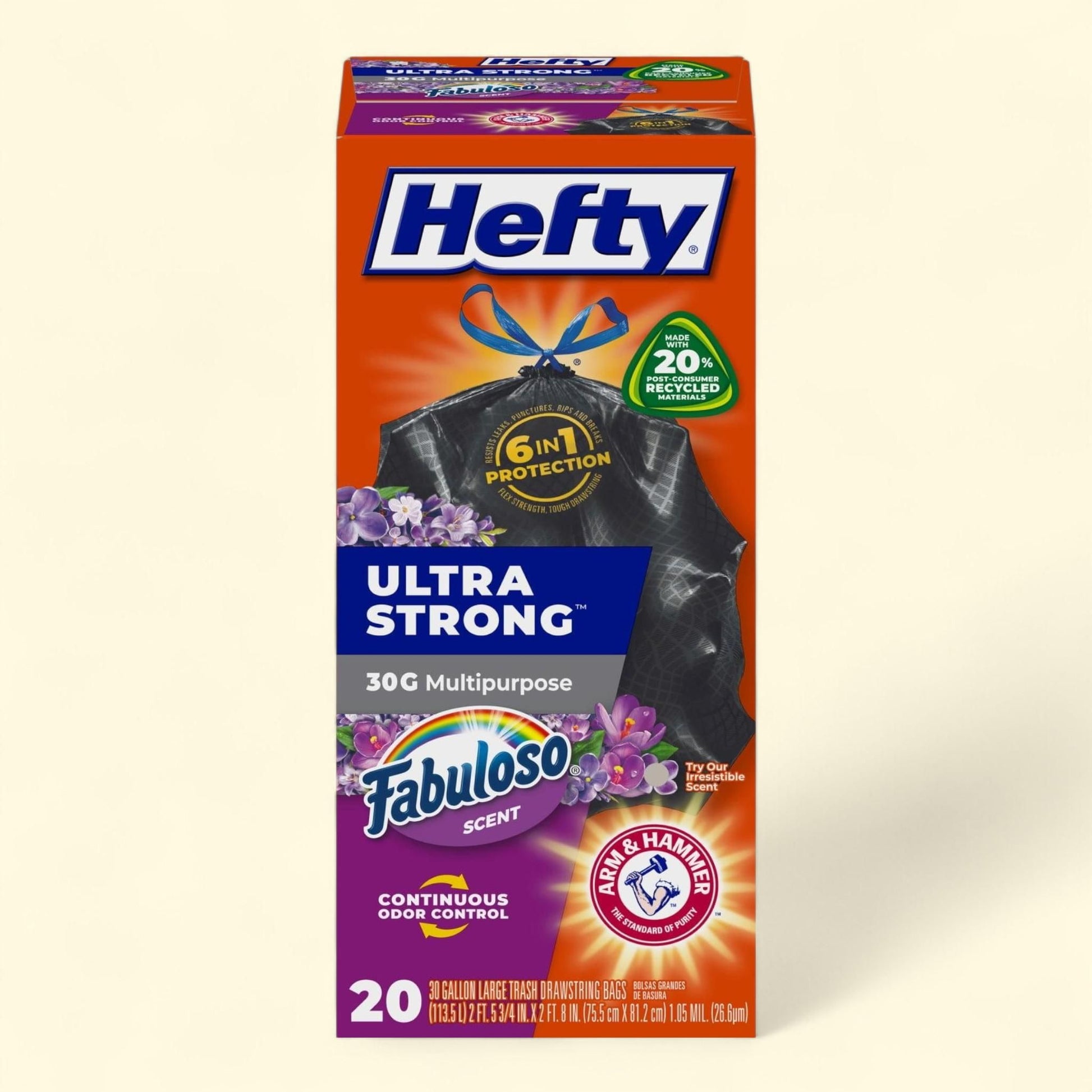 Hefty Ultra Strong Trash Bags, 30 gallon, Black, Fabuloso Scent, 20... — authentic US product shipped worldwide by Treatspree