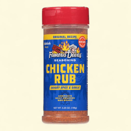 Famous Dave's Chicken Rub Seasoning, Savory Spice & Garlic, 5.25 oz — authentic US product shipped worldwide by Treatspree
