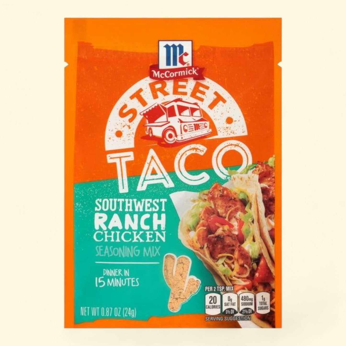 McCormick Street Taco Southwest Ranch Chicken Seasoning Mix, 0.870 oz — authentic US product shipped worldwide by Treatspree