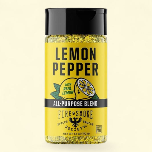 Fire & Smoke Society Lemon Pepper Seasoning, 6 oz — authentic US product shipped worldwide by Treatspree