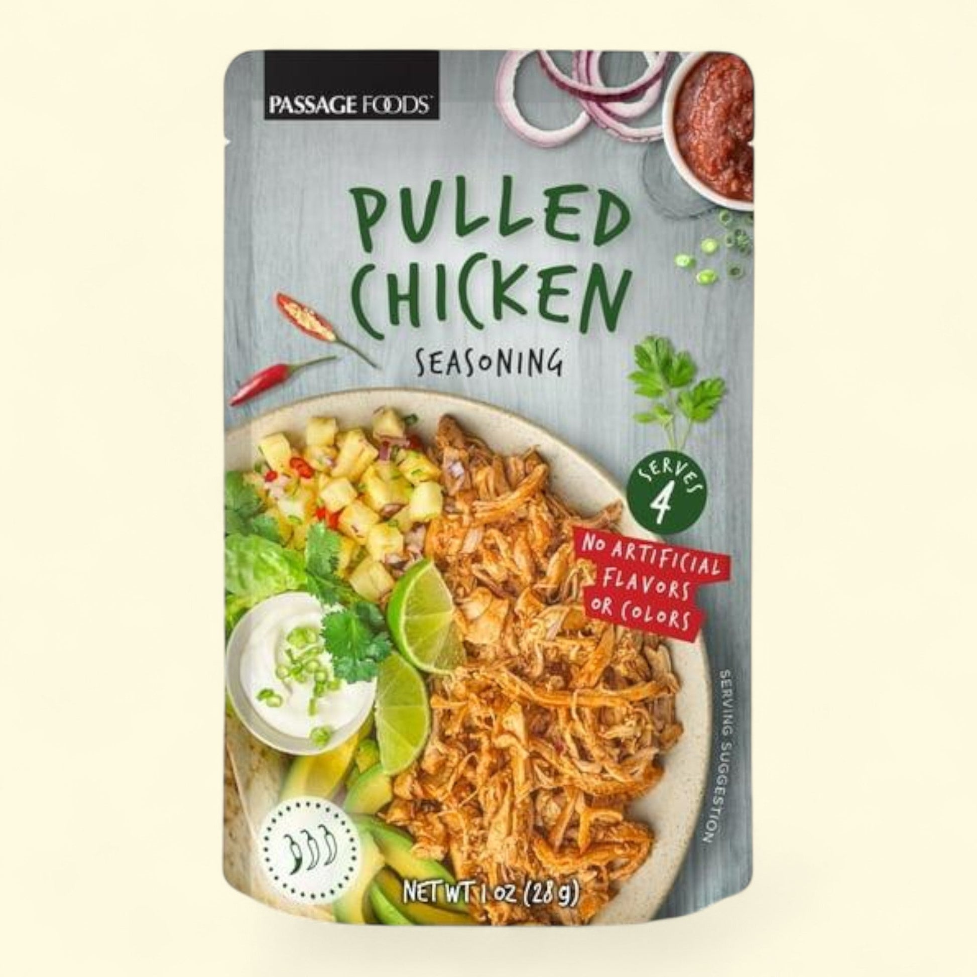 Passage Foods Pulled Chicken Seasoning Mix, 1 oz — authentic US product shipped worldwide by Treatspree