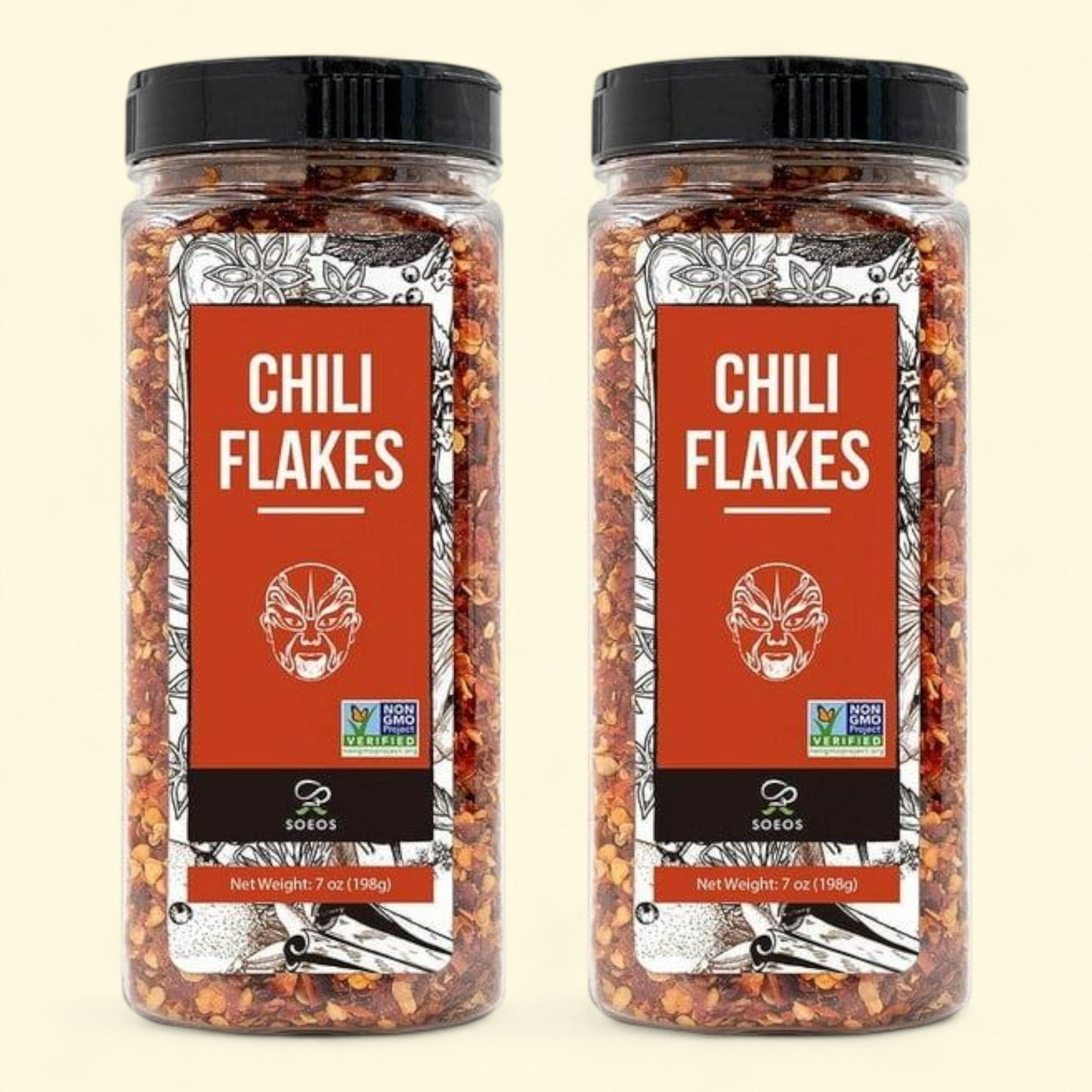 Soeos Chili Flakes, 7oz (198g) x 2, 14 oz total