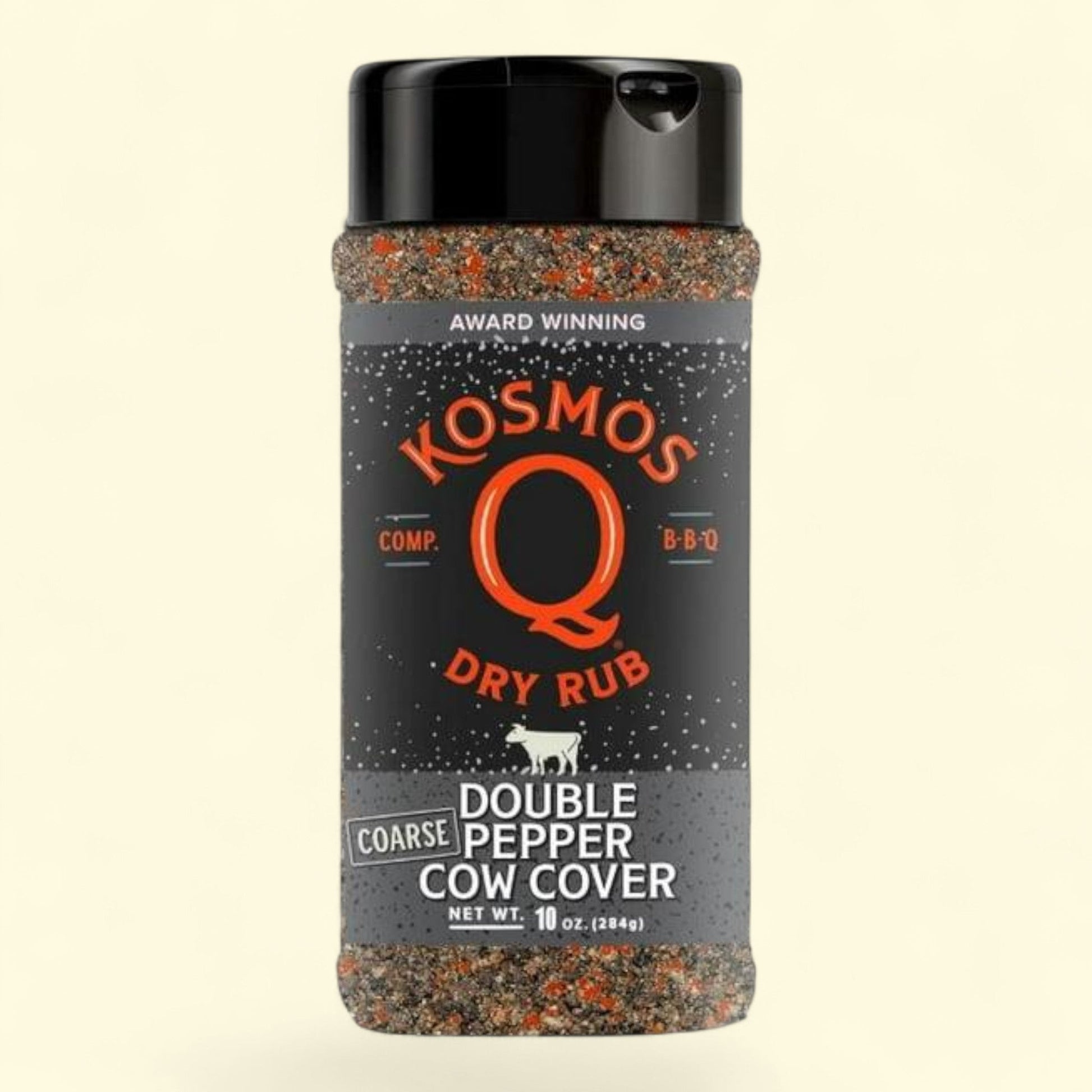 Kosmos Q Double Pepper Cow Cover Seasoning, 10 oz — authentic US product shipped worldwide by Treatspree