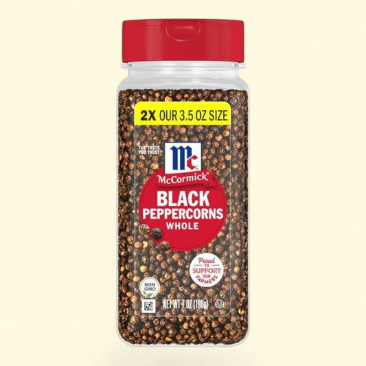 McCormick Pepper Black Whole, 7 oz