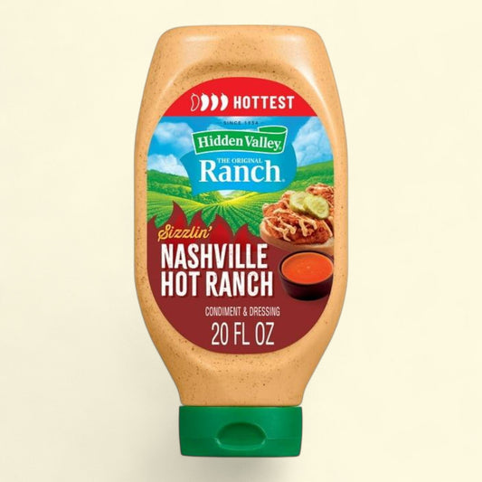 Hidden Valley Sizzlin Nashville Hot Ranch, 20 Fluid Ounce Bottle — authentic US product shipped worldwide by Treatspree