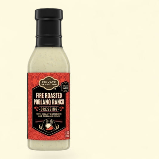 Private Selection, Fire Roasted Poblano Ranch Salad Dressing, 12 fl oz — authentic US product shipped worldwide by Treatspree