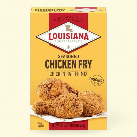 Louisiana Fish Fry Products Crispy Seasoned Chicken Fry Coating Powder Mix, 22 oz