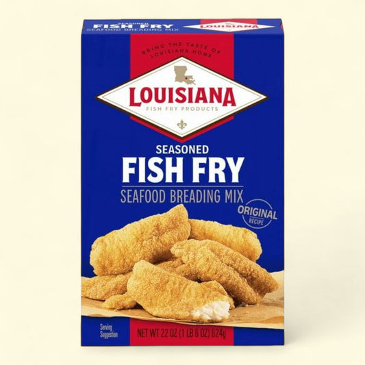 Louisiana Fish Fry Products Crispy Seasoned Fish Fry Seafood Breading Mix, 22 oz