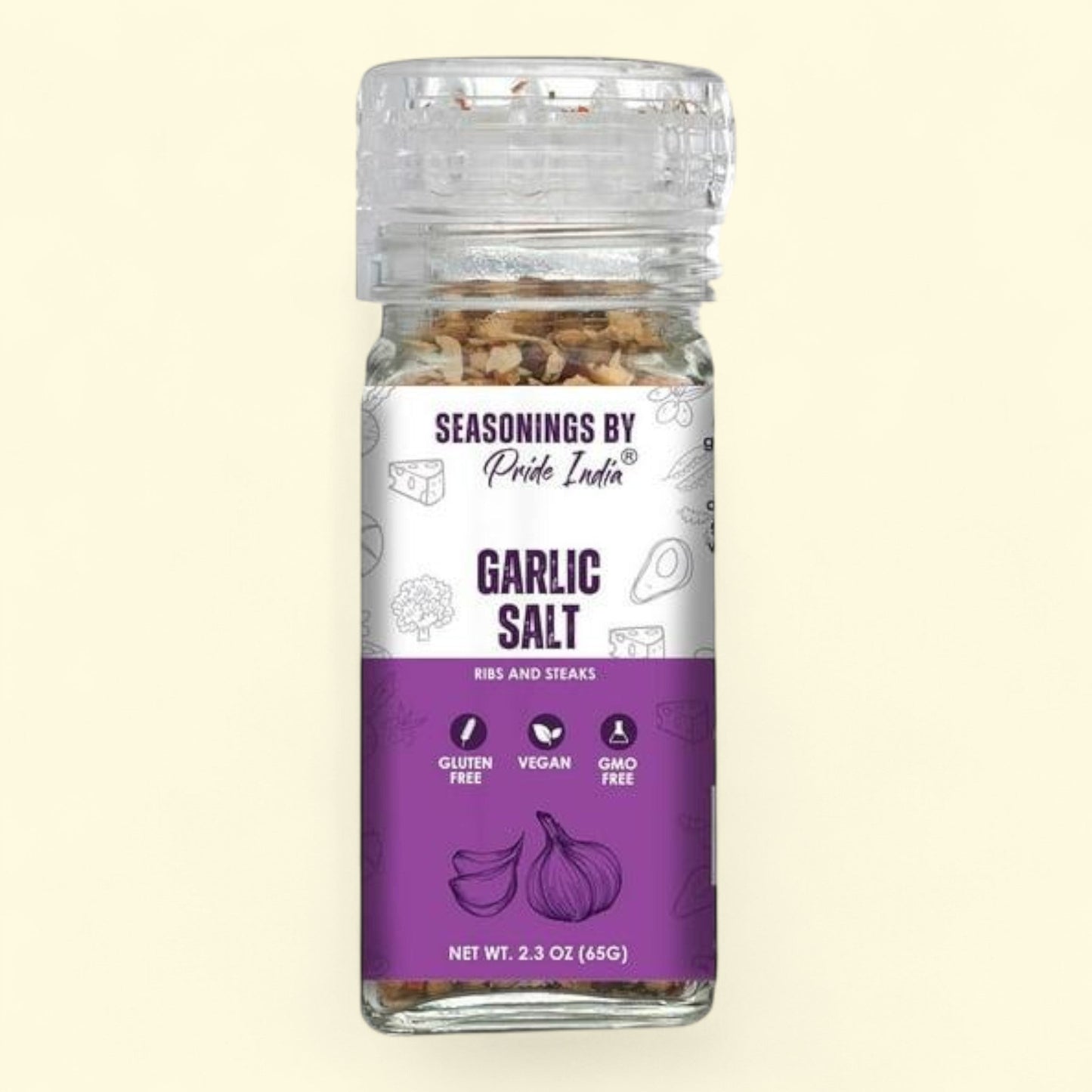 Himalayan Pink Salt Minced Garlic Mix, 2.3 oz (65 gm)