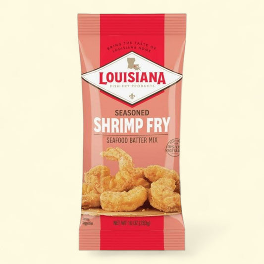 Louisiana Fish Fry Products Crispy Seasoned Shrimp Fry Batter Powder Mix, 10 oz