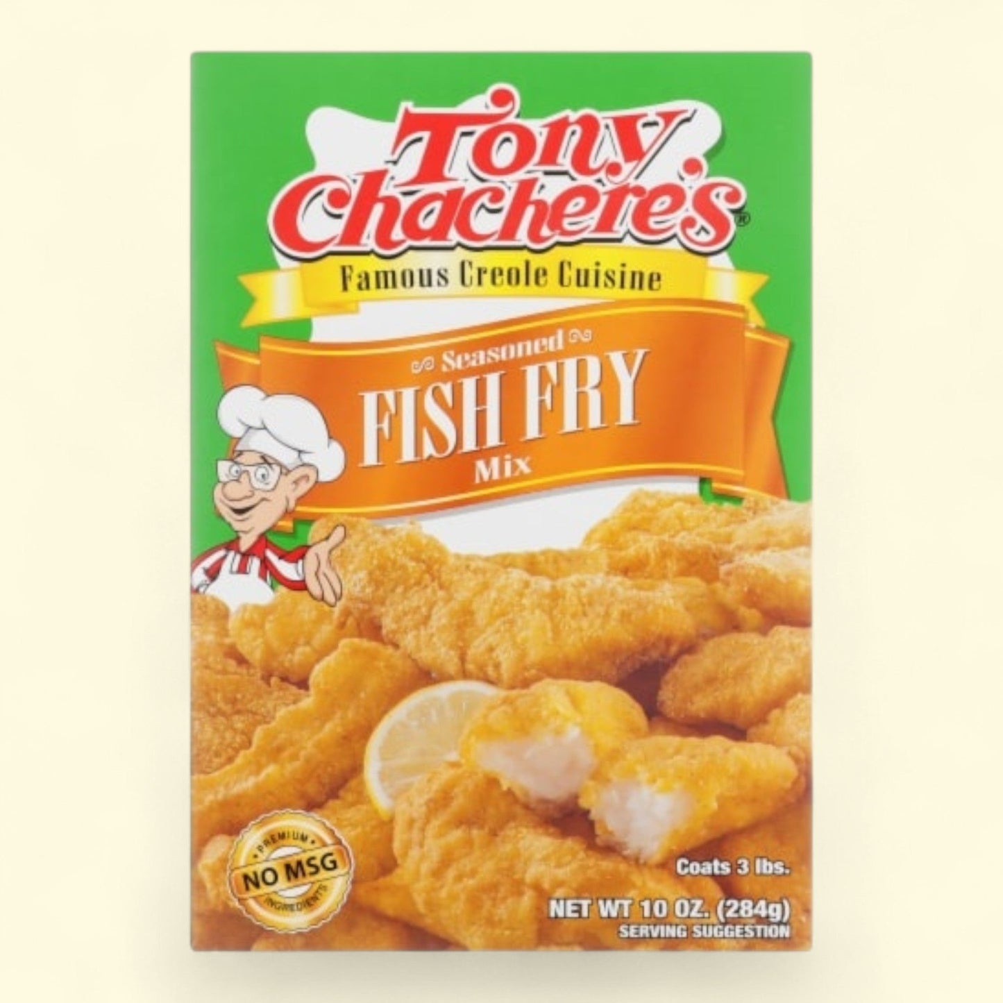 Tony Chachere's Seasoned Fish Fry Mix, 10 oz — authentic US product shipped worldwide by Treatspree