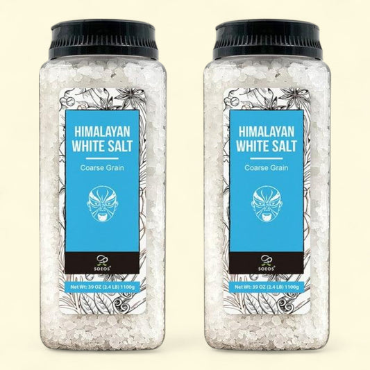 Soeos Himalayan White Salt, Coarse Grain, 39 oz x 2