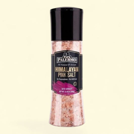 Papa Palermo Pink Himalayan Salt with Grinder, Kosher, All Natural, 5 oz