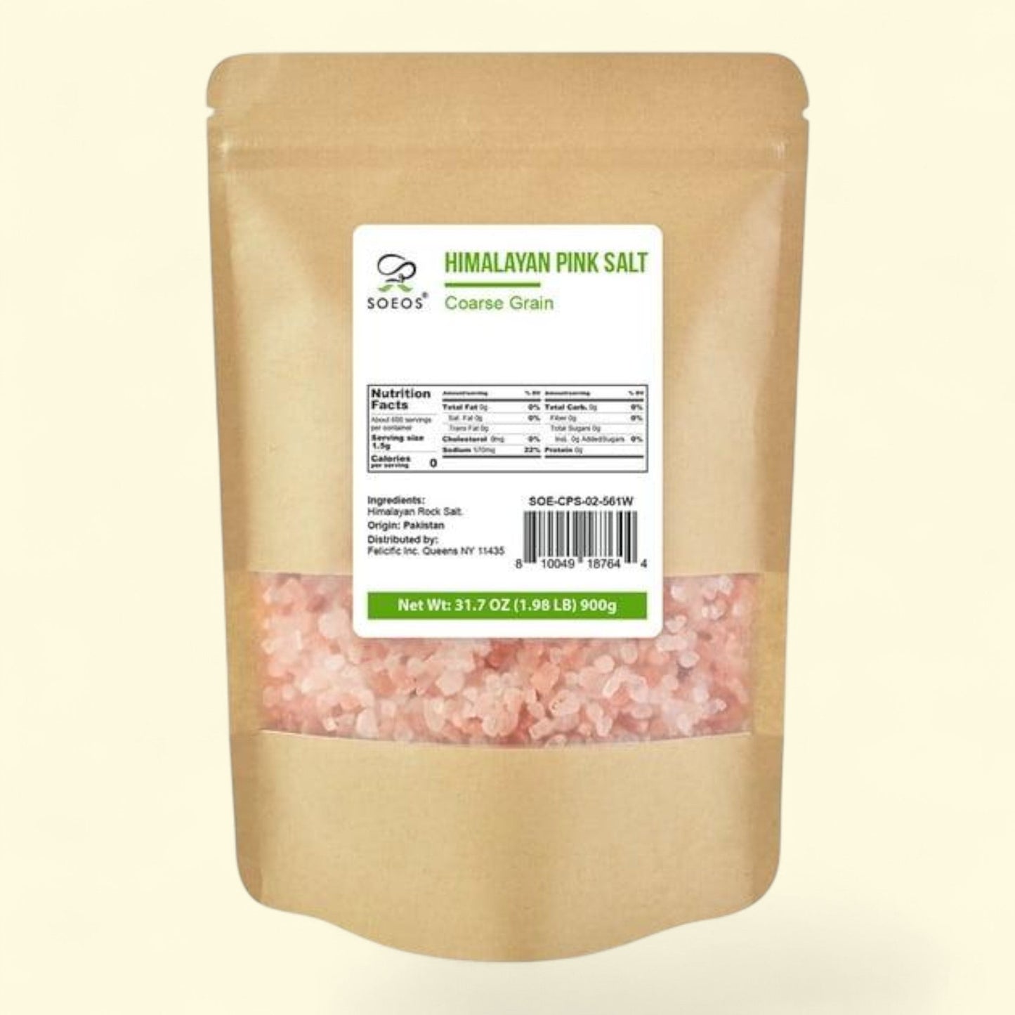 Soeos Himalayan Pink Salt, 900g/31.7oz