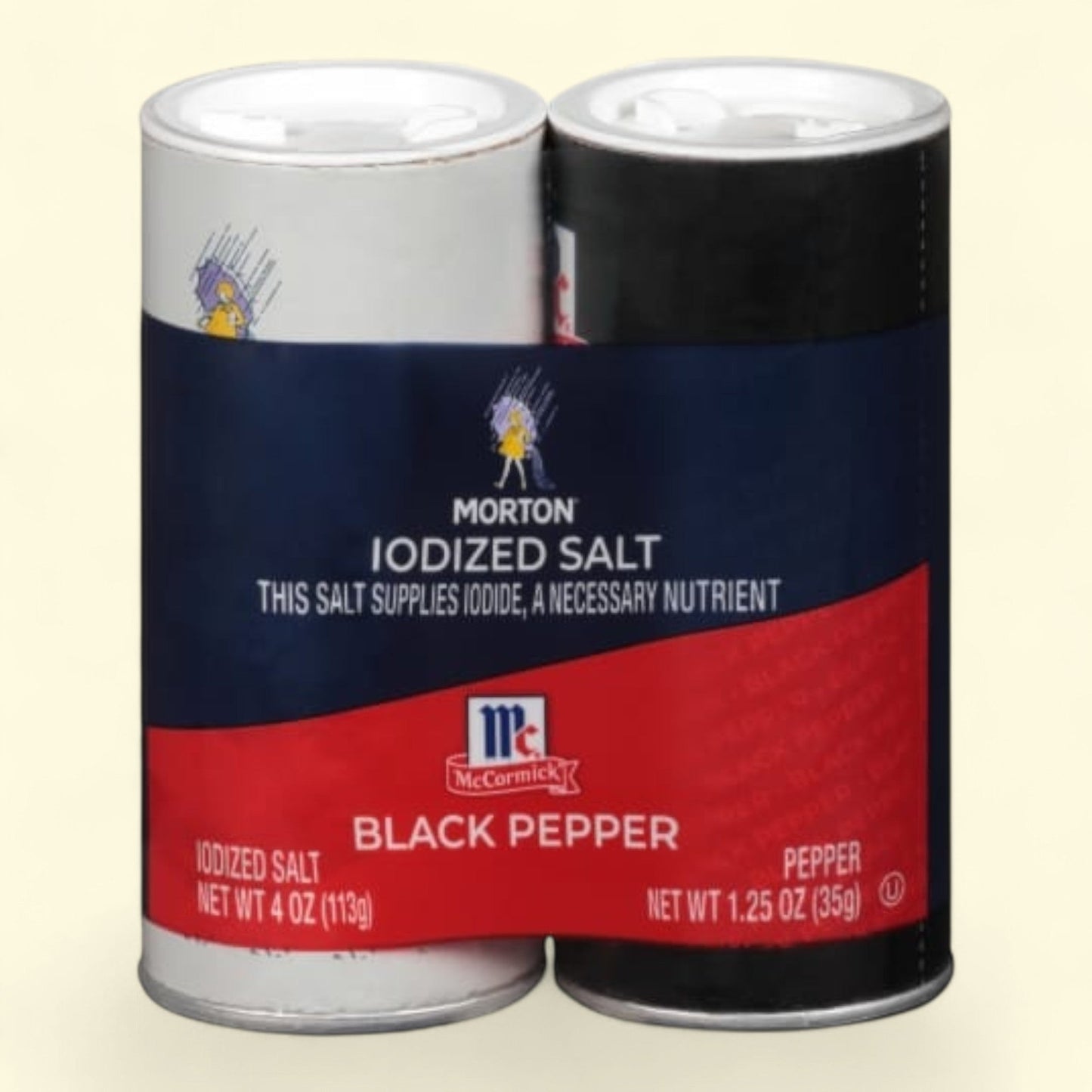 Sel iodé Morton et poivre noir McCormick, 150 g