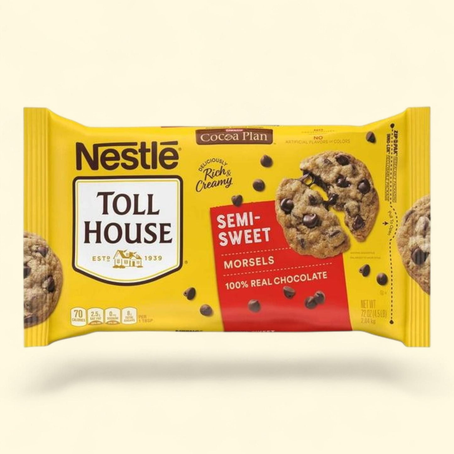Nestle Toll House Semi-Sweet Chocolate Chips, 72 oz.