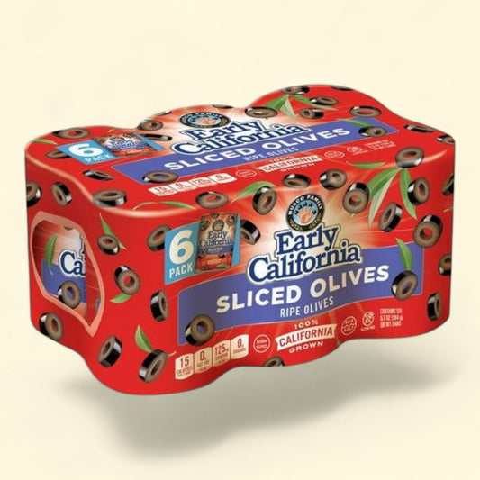 Early California Sliced Olives, 6.5 oz., 6 pk.