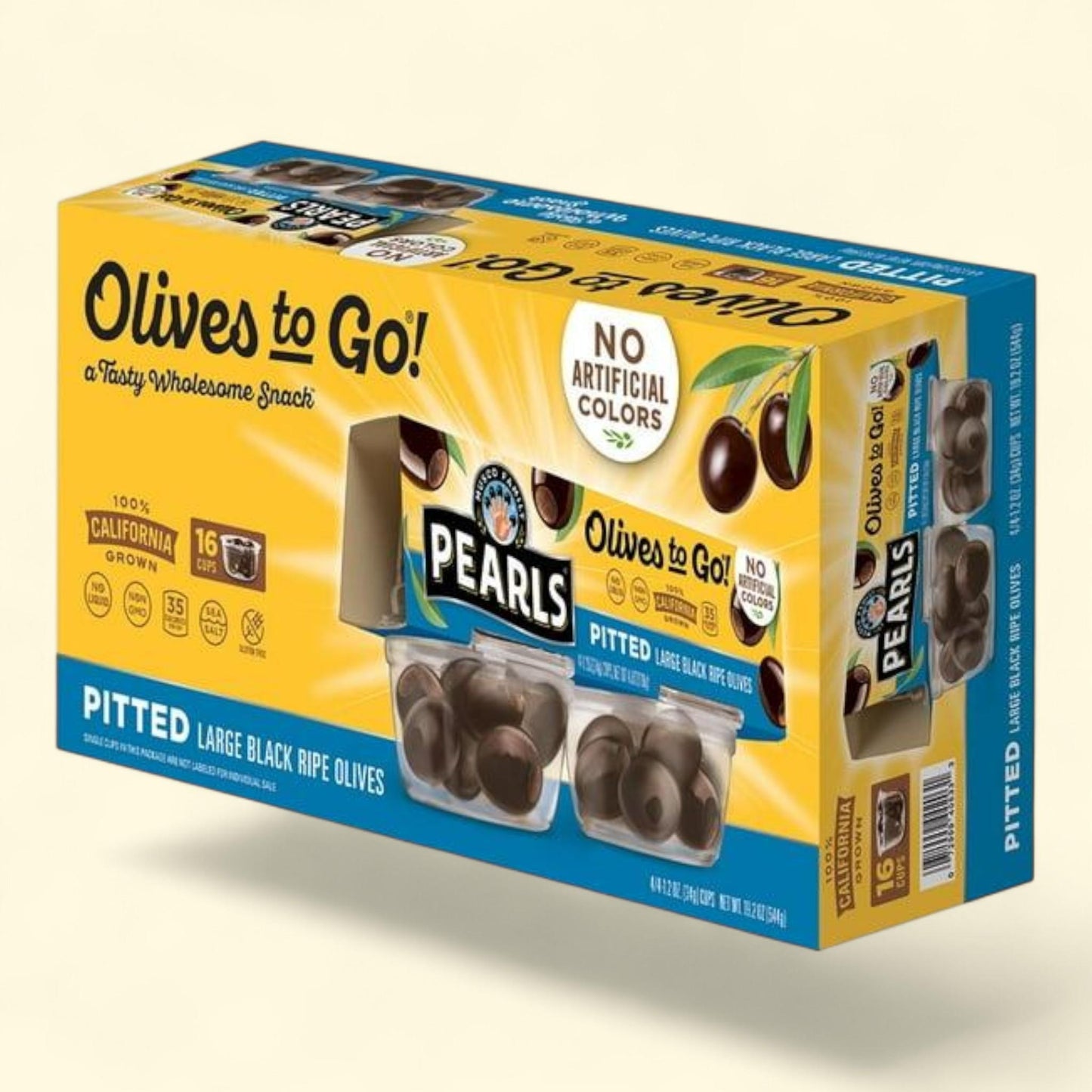 Pearl's Pitted Black Olives To Go Cups, 1.2 oz., 16 pk.