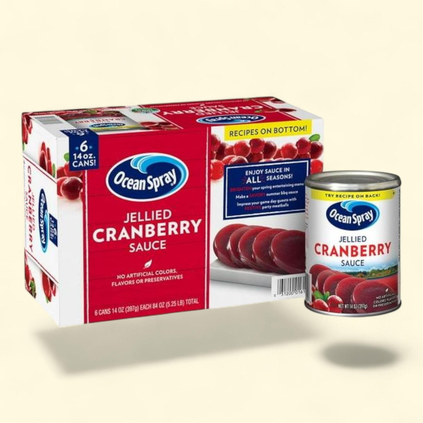 Ocean Spray Jellied Cranberry Sauce, 14 oz., 6 pk.
