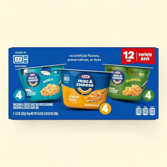 Kraft Mac & Cheese, Microwavable Cups, 2.05 oz., 12 ct. — authentic US product shipped worldwide by Treatspree
