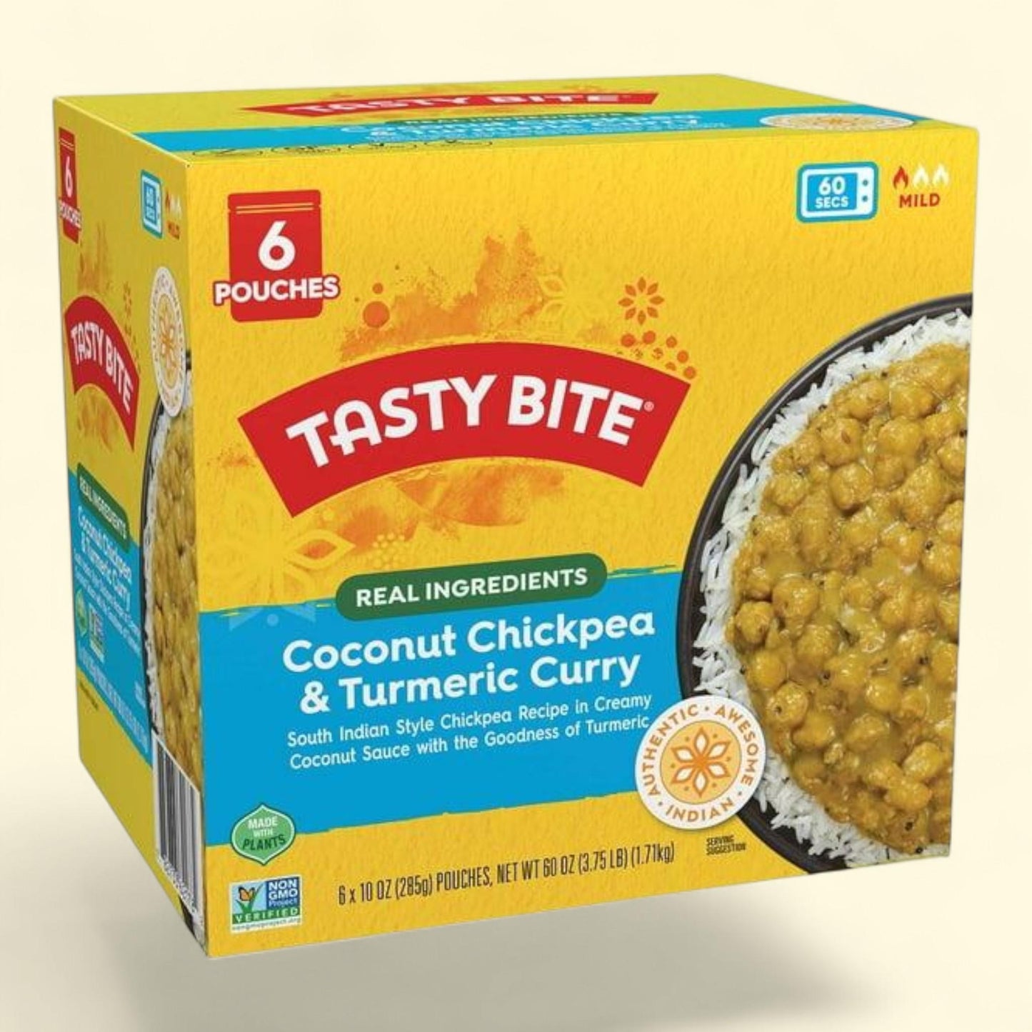 Tasty Bite Chickpea Coconut and Turmeric Curry, 10 oz., 6 ct.