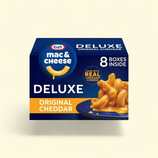 Kraft Deluxe Cheddar Macaroni and Cheese Dinner, 14 oz., 8 pk. — authentic US product shipped worldwide by Treatspree