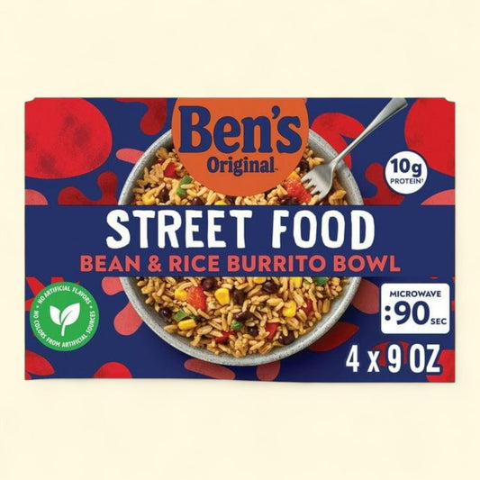 Ben's Original Street Food Bean & Rice Burrito Bowl, 9 oz., 4 pk. — authentic US product shipped worldwide by Treatspree