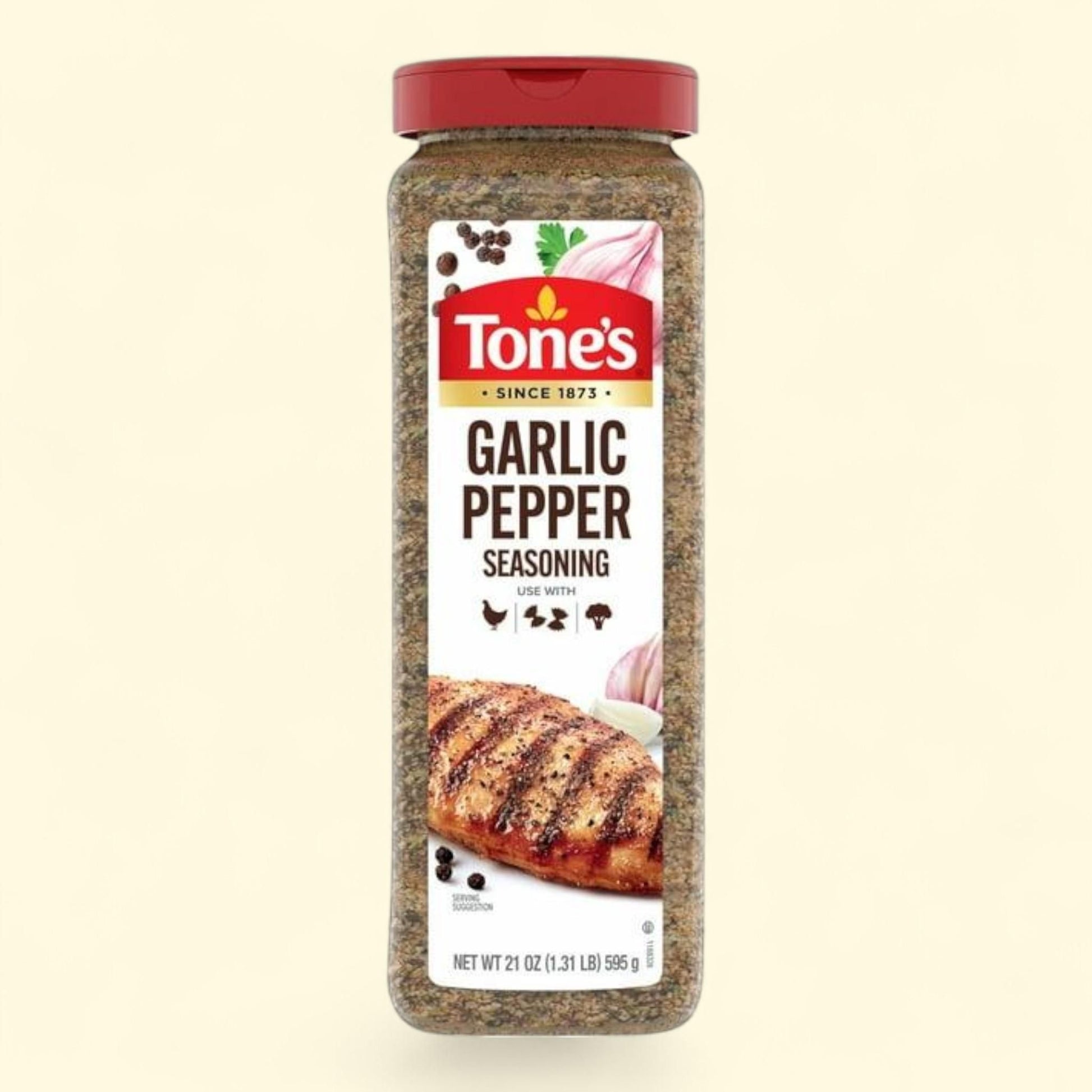 Tone's Garlic Pepper Seasoning Blend, 21 oz. — authentic US product shipped worldwide by Treatspree