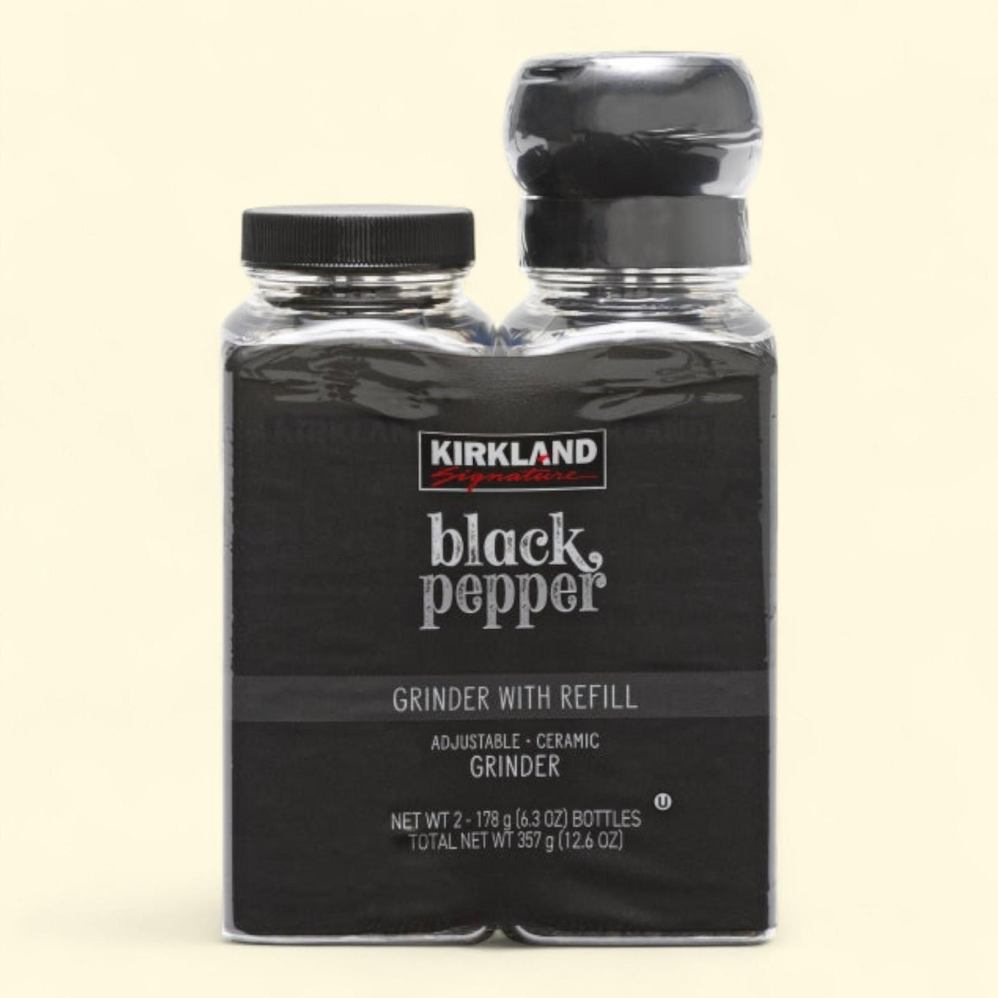 Kirkland Signature, Black Pepper with Grinder, 6.3 oz, 2-Count