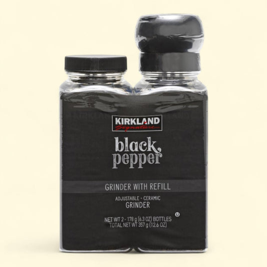 Kirkland Signature, Black Pepper with Grinder, 6.3 oz, 2-Count