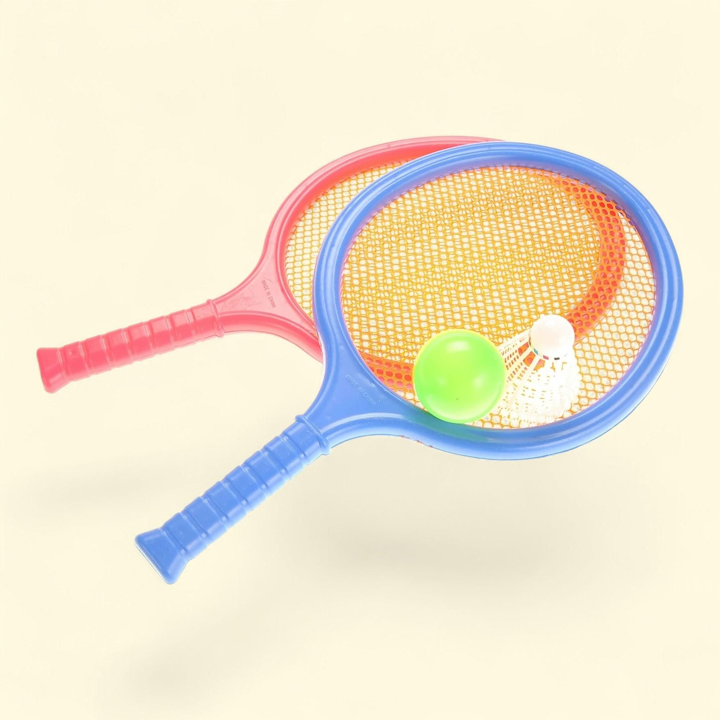 Set de badminton Bisontec pour enfants, comprenant 2 raquettes, une balle et un volant