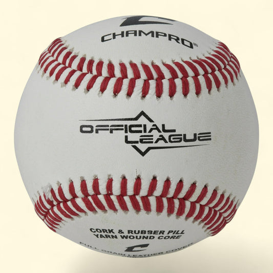 Ballon de baseball officiel de la ligue CHAMPRO, revêtement en cuir pleine fleur, lot de 6