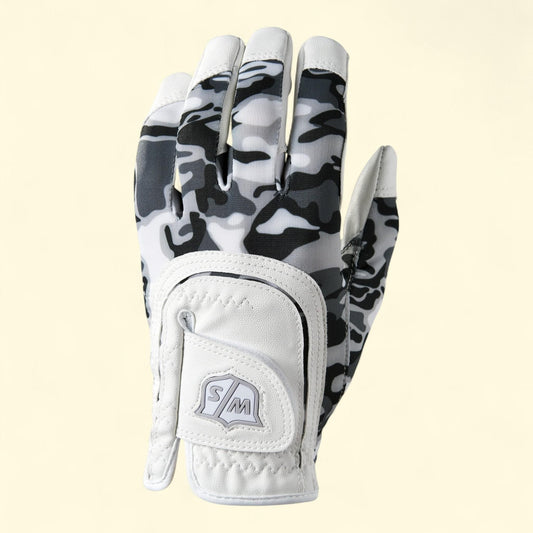Wilson Junior Camo Fit All Golf Glove, Gray, Size Junior