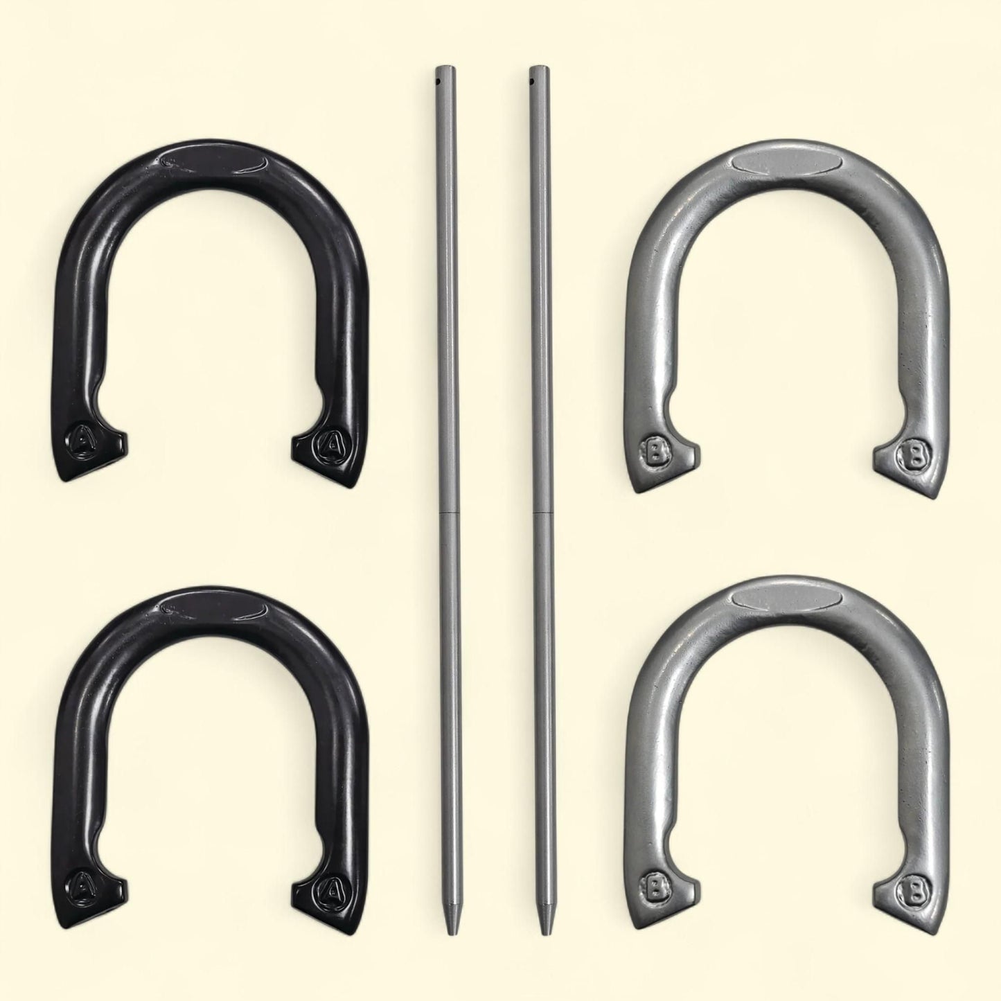 MinnARK Solid Iron Horseshoes, 4 Piece Count