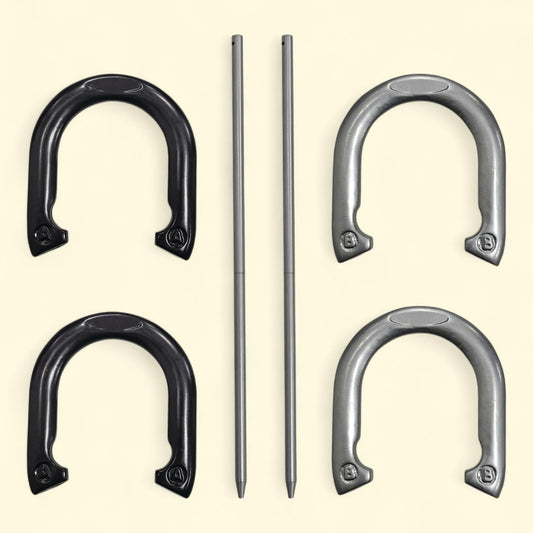 MinnARK Solid Iron Horseshoes, 4 Piece Count