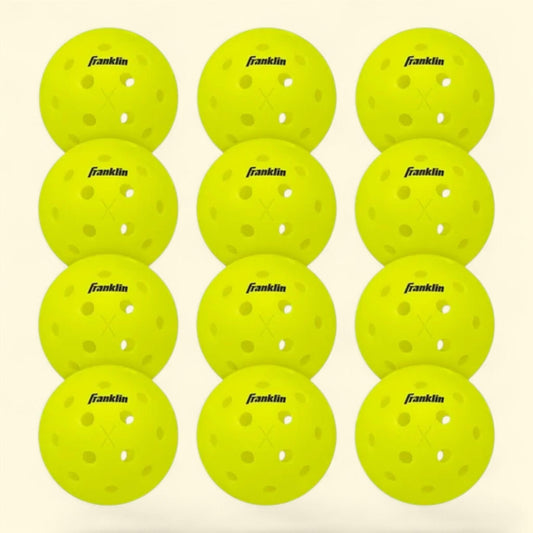 Franklin Sports Pickleballs, Official Size, Yellow, 12 Pack