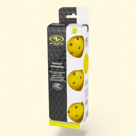Athletic Works Pickleballs, 3-Pack, Yellow