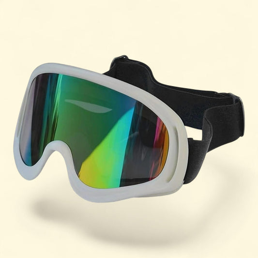 SUNRISEUMBRELLA Motorcycle and Bike Goggles, Clear Skiing Ski Goggles, Sport Goggles, UV400 Anti-fog Sunglasses, White, One Size