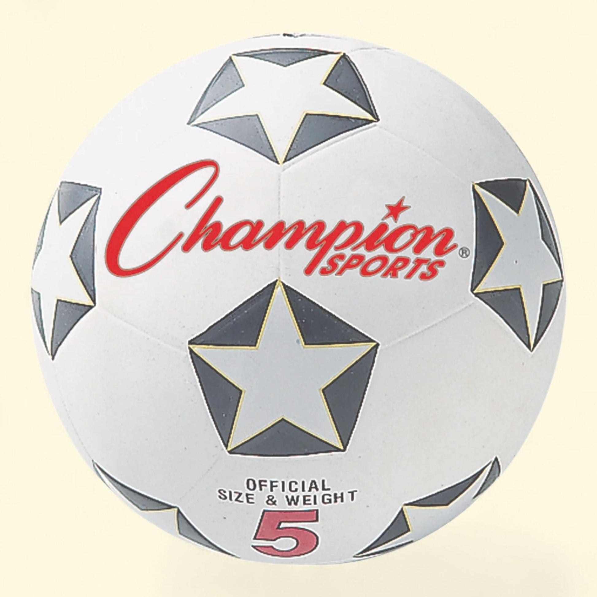 Champion Sports Soccer Ball, No. 5, White/Black — authentic US product shipped worldwide by Treatspree